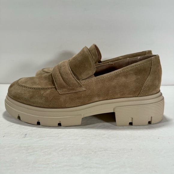 Paul Green Super Soft Beige Suede Lug Sole Platform Loafers Women’s Size 10 - Picture 6 of 11